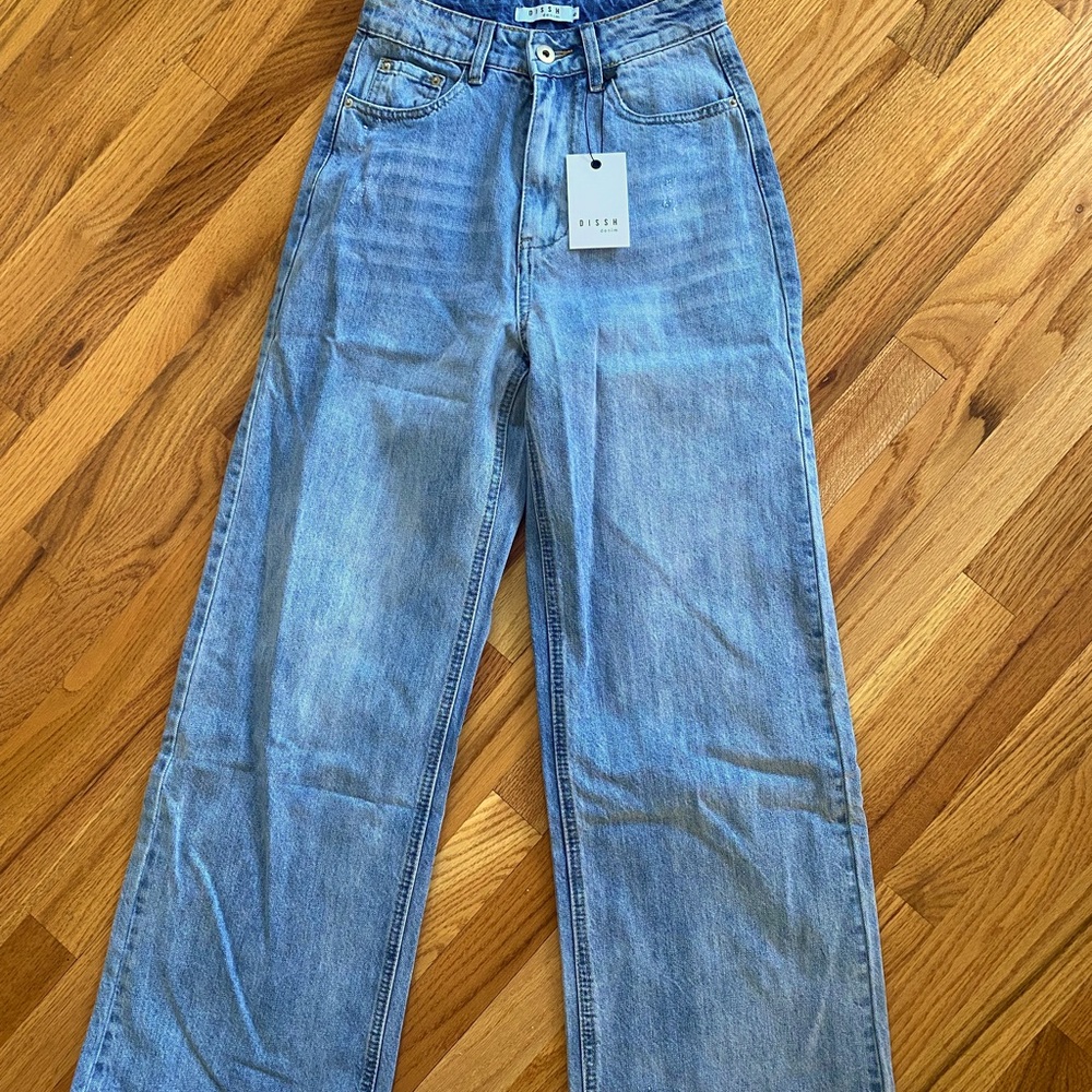 NWT Dissh Denim Light Wash Wide Leg Jeans